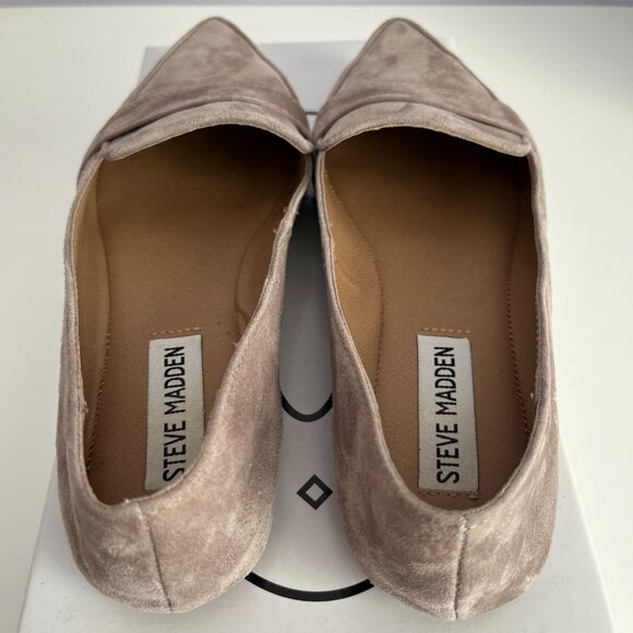 Steve Madden Grey Suede Pointed Toe Flats Jainna Size 5 - Picture 2 of 16